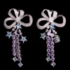 Earrings | Collina Strada AMETHYST BOW JANGLE EARRINGS