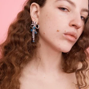 Earrings | Collina Strada AMETHYST BOW JANGLE EARRINGS