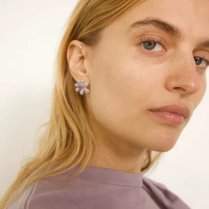 Earrings | Collina Strada AMETHYST PAVE SQUASHED BLOSSOM EARRING