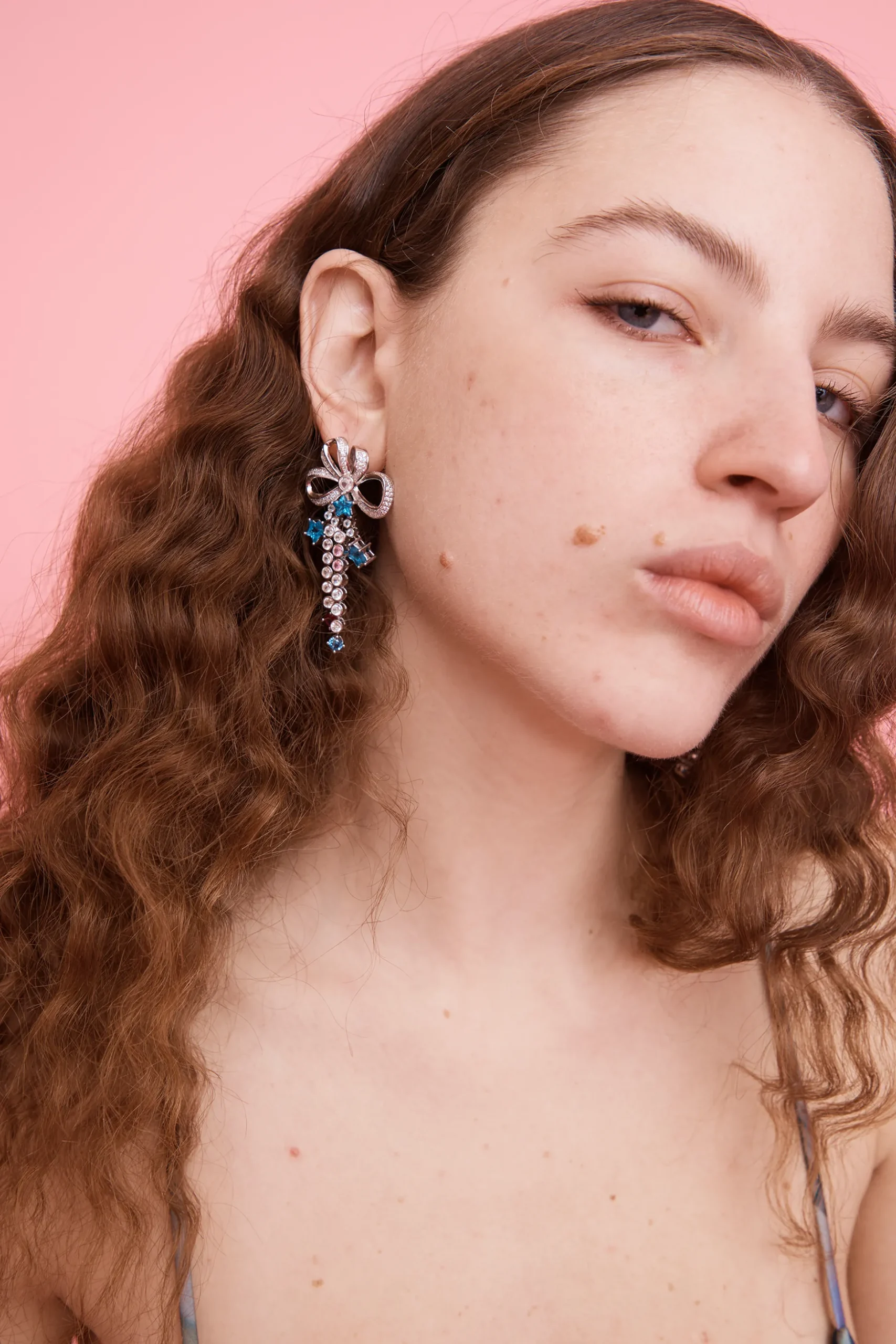 aquamarine_bow_jangle_earrings_1.webp Earrings | Collina Strada AQUAMARINE BOW JANGLE EARRINGS