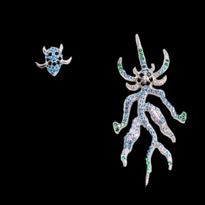 Earrings | Collina Strada AQUAMARINE SPIKE MONSTER MIX EARRING