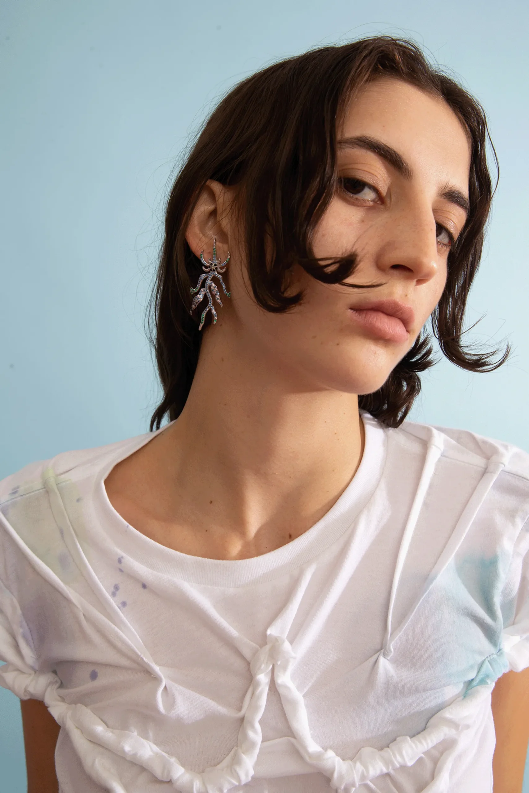 aquamarine_spike_monster_mix_earring_1.webp Earrings | Collina Strada AQUAMARINE SPIKE MONSTER MIX EARRING