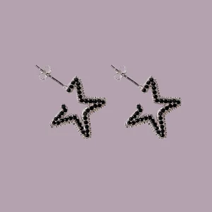 Earrings | Collina Strada BLACK DIAMOND RHINESTONE STAR EARRINGS