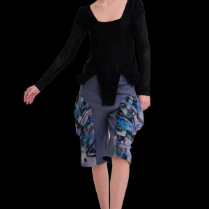 Tops | Collina Strada BLACK SATIN STRIPE MAGNOLIA TOP