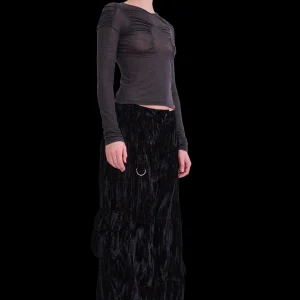 Pants | Collina Strada BLACK VELVET LAWN CARGO PANT