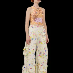 Pants | Collina Strada BLOOM DOODLE GARDEN CARGO PANT