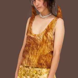 Tops | Collina Strada BROWN FUR HORN TANK