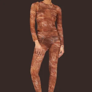 Pants | Collina Strada BROWN FUR PURR LEGGING