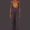 Pants | Collina Strada BROWN PLAID RIBBIT PANT