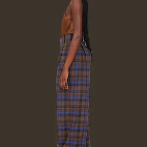 Pants | Collina Strada BROWN PLAID RIBBIT PANT