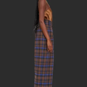 Pants | Collina Strada BROWN PLAID RIBBIT PANT