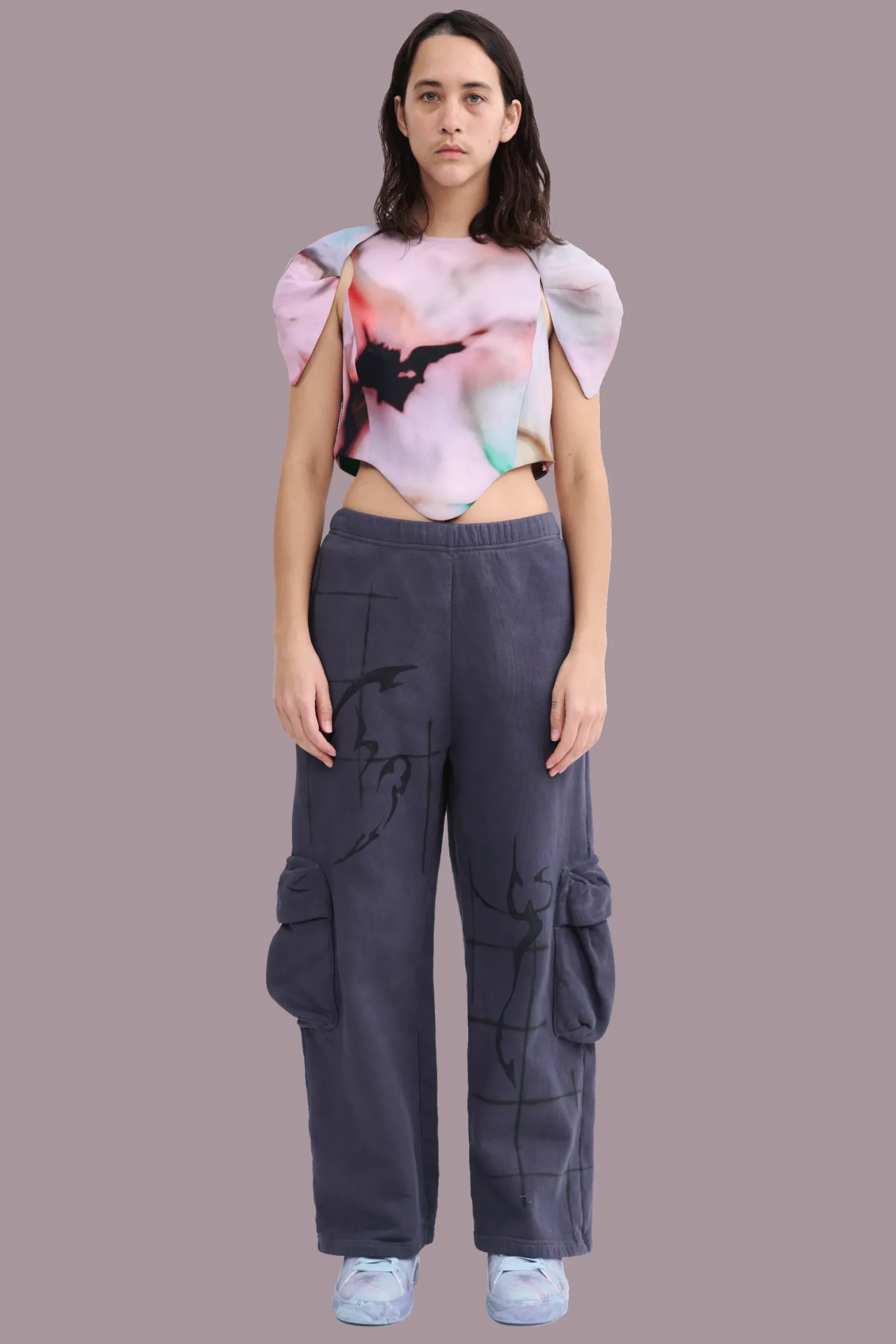 charcoal_cargo_sweatpant_0.webp Pants | Collina Strada CHARCOAL CARGO SWEATPANT