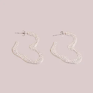 Earrings | Collina Strada CRYSTAL CLEAR RHINESTONE HEART EARRINGS