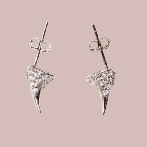Earrings | Collina Strada CRYSTAL CLEAR RHINESTONE HORN STUDS