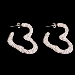 Earrings | Collina Strada CRYSTAL SUPER HEART HOOP