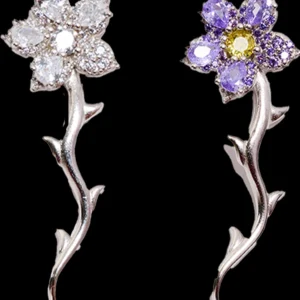 Earrings | Collina Strada CRYSTAL-AMETHYST VINE EARRING