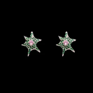 Earrings | Collina Strada EMERALD STARBURST STUDS