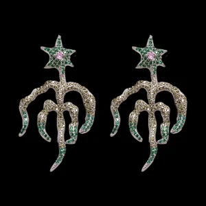Earrings | Collina Strada EMERALD STARBURST EARRING