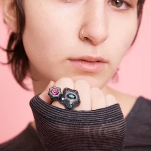 Rings | Collina Strada GLITTER BLACK STARLET RING