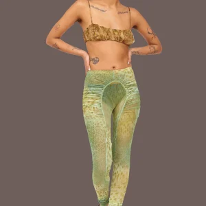 Pants | Collina Strada GREEN GECKO PURR LEGGING