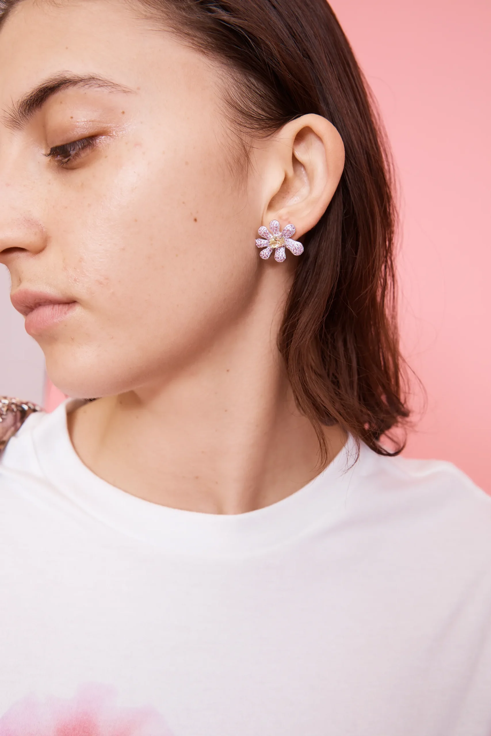hot_pink_canary_squashed_blossom_earring_1.webp Earrings | Collina Strada HOT PINK CANARY SQUASHED BLOSSOM EARRING