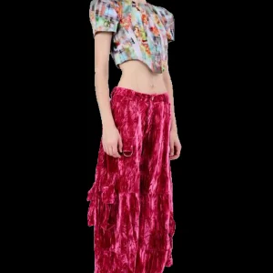 Pants | Collina Strada HOT PINK VELVET LAWN CARGO PANT