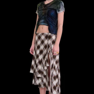 Skirts | Pants | Collina Strada LIGHT BROWN PLAID DRIZZLE SKIRT