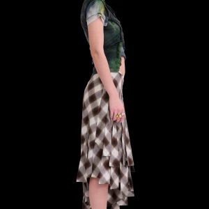 Skirts | Pants | Collina Strada LIGHT BROWN PLAID DRIZZLE SKIRT