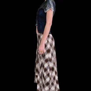 Skirts | Pants | Collina Strada LIGHT BROWN PLAID DRIZZLE SKIRT