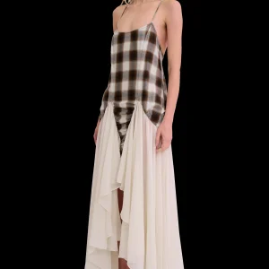 Tops | Dresses | Collina Strada LIGHT BROWN PLAID MAGNOLIA DRESS