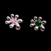 Earrings | Collina Strada LIGHT ROSE-EMERALD SQUASHED BLOSSOM EARRING