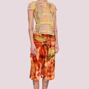 Tops | Collina Strada LIME PLAID ARC S/S TOP