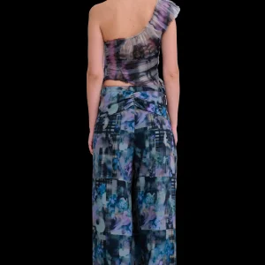 Pants | Collina Strada NAVY GARDEN BLUR BUNGEE PANT