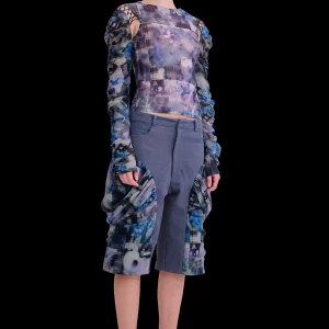Pants | Collina Strada NAVY GARDEN BLUR GIVA SHORT