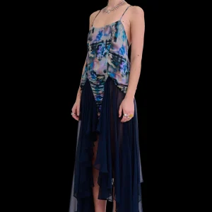 Tops | Dresses | Collina Strada NAVY GARDEN BLUR MAGNOLIA DRESS