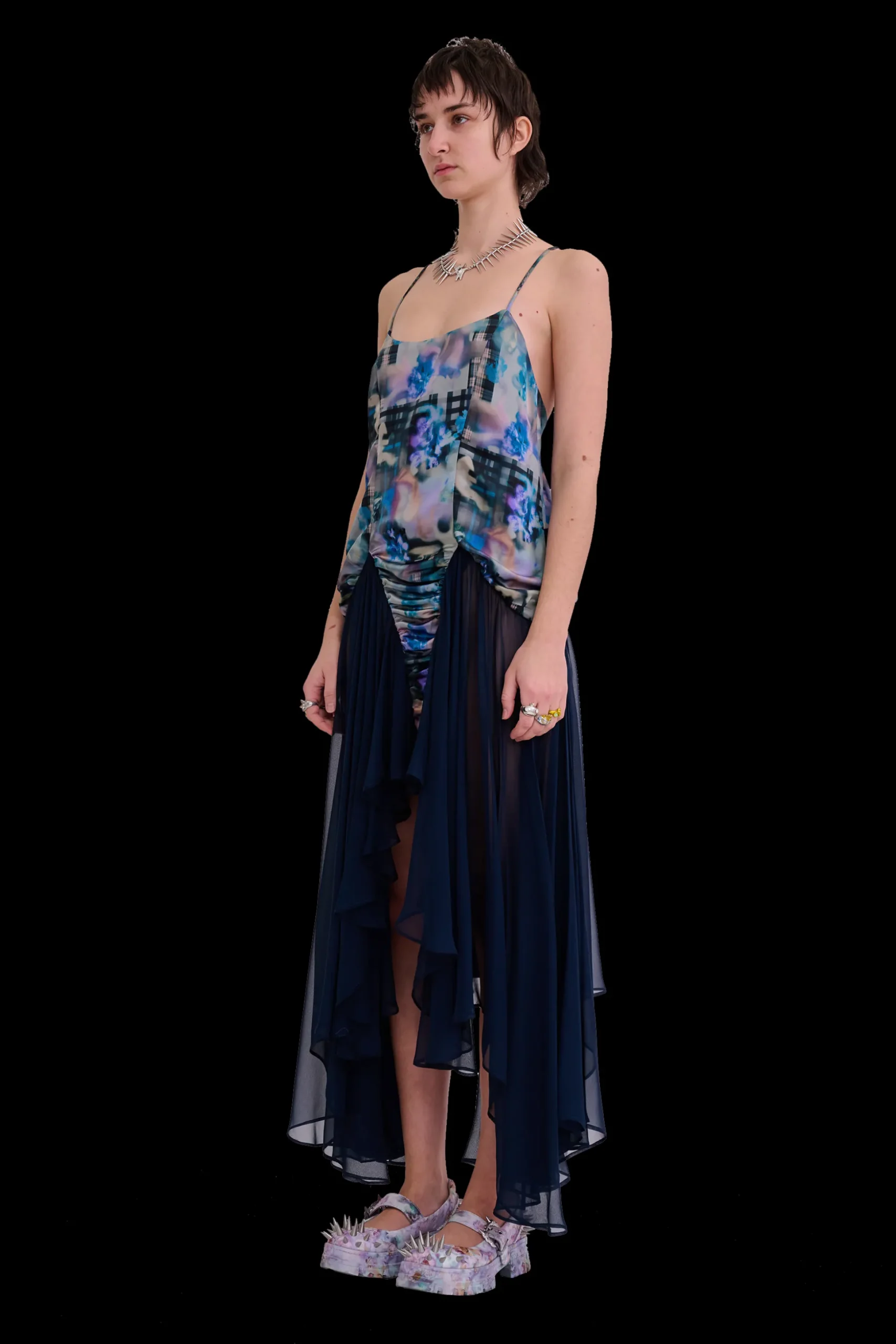 navy_garden_blur_magnolia_dress_2.webp Tops | Dresses | Collina Strada NAVY GARDEN BLUR MAGNOLIA DRESS