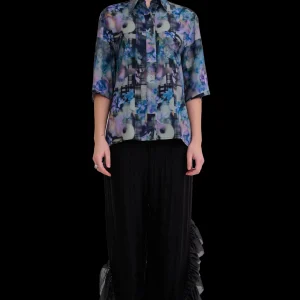 Tops | Collina Strada NAVY GARDEN BLUR MARKET BUTTON UP