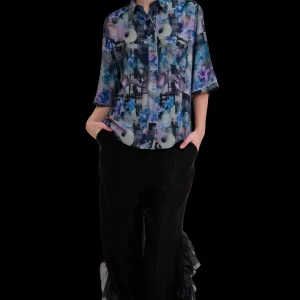 Tops | Collina Strada NAVY GARDEN BLUR MARKET BUTTON UP