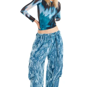 Tops | Collina Strada NAVY MELTING BLOOM CARDIO CREW NECK
