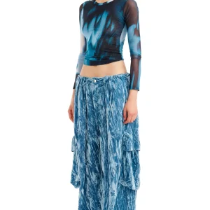 Tops | Collina Strada NAVY MELTING BLOOM CARDIO CREW NECK