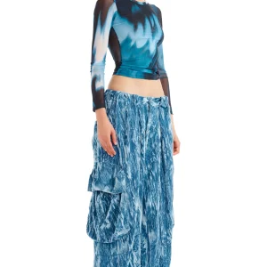 Tops | Collina Strada NAVY MELTING BLOOM CARDIO CREW NECK