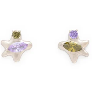 Earrings | Collina Strada OLIVE AMETHYST STELLA STUDS