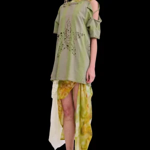 Tops | Collina Strada OLIVE STRIPE REMNANT STAR TEE