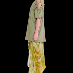 Tops | Collina Strada OLIVE STRIPE REMNANT STAR TEE