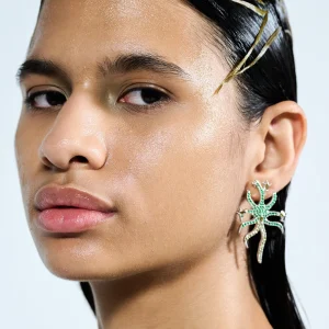 Earrings | Collina Strada OLIVINE EMERALD ETOILE EARRING