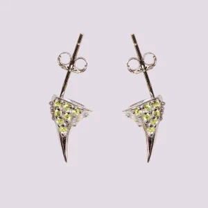 Earrings | Collina Strada OLIVINE RHINESTONE HORN STUDS