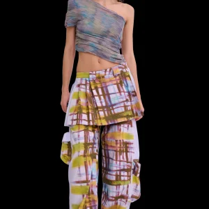 Skirts | Pants | Collina Strada PAINTED PLAID LAWN SKIRT CARGO PANT
