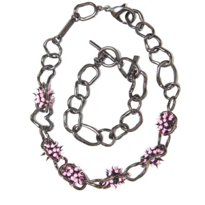 Necklaces | Collina Strada PINK BLACK SPIKEEZ CRUSHED CHAIN NECKLACE