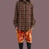 Tops | Collina Strada PINK BROWN PLAID BAT BUTTON UP