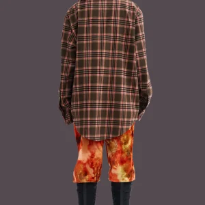 Tops | Collina Strada PINK BROWN PLAID BAT BUTTON UP